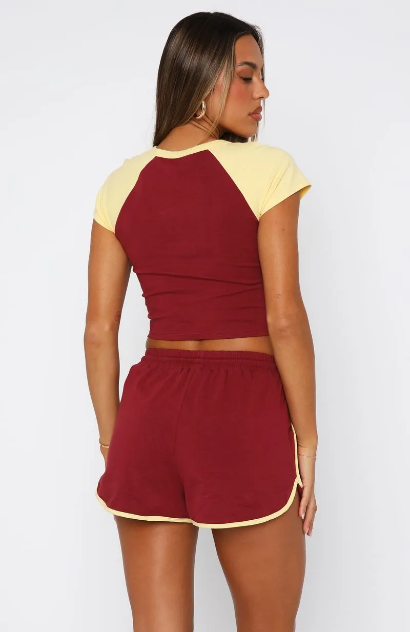 Another Level Relaxed Shorts Burgundy Summer Wear Water Repellent Coating
