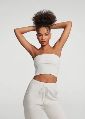 Double Layered Hem Hidden Storage Pockets Chunky Knit Crop Top