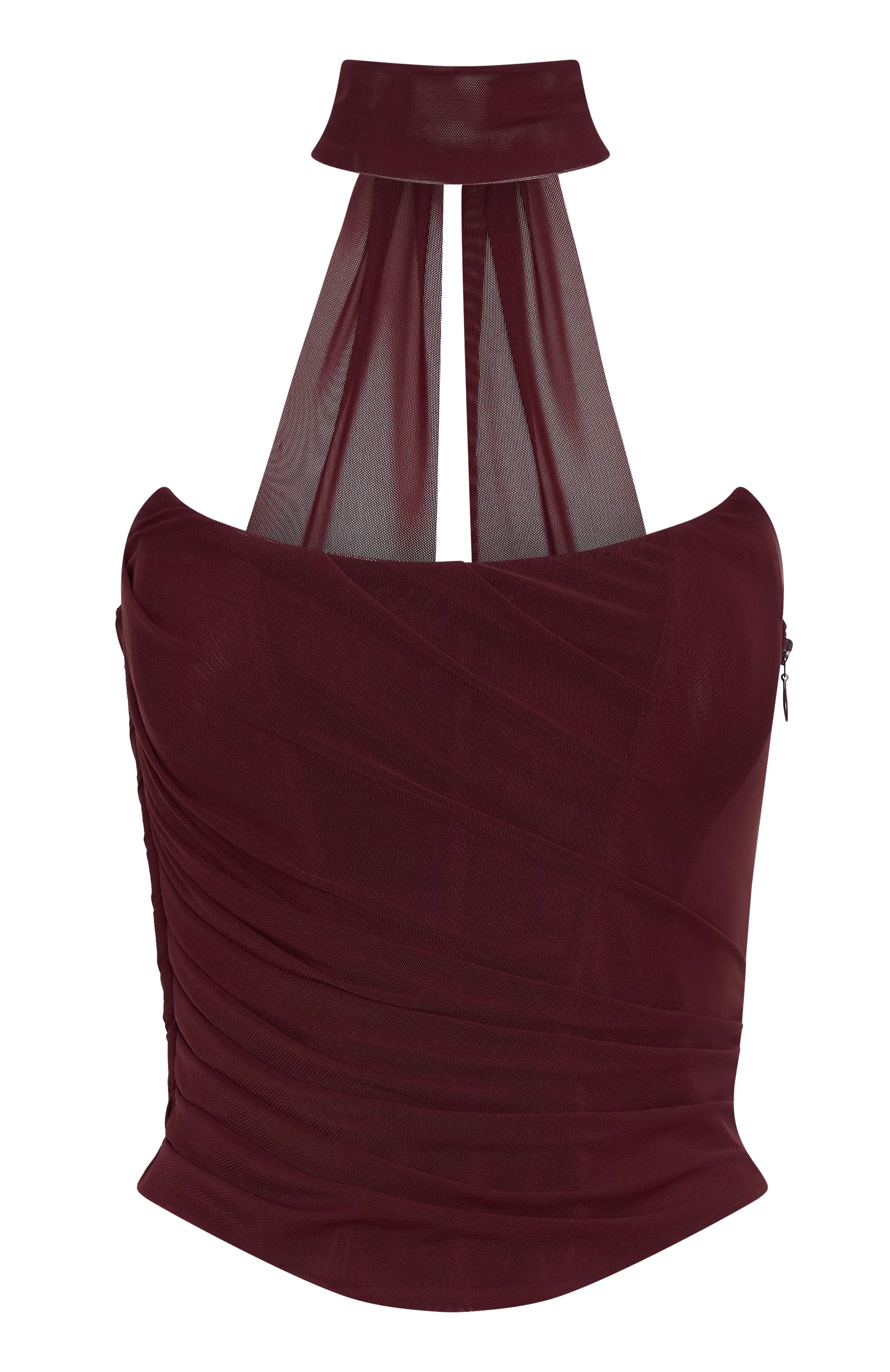 Lovers Lane Strapless Bustier Burgundy Quick Release Buttons MicrofiberTech