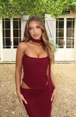 Lovers Lane Strapless Bustier Burgundy TexturedSurface