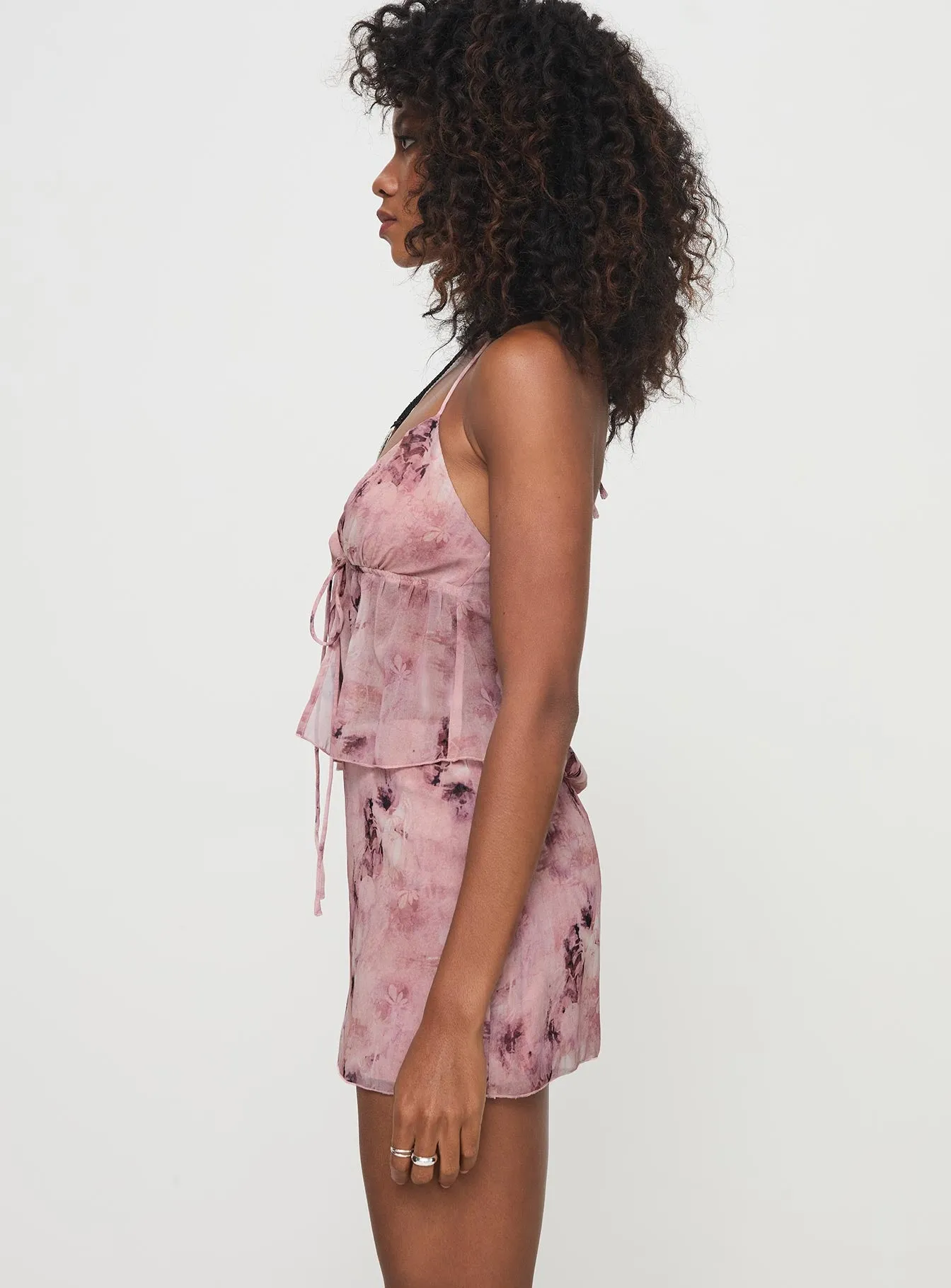 Inverted Pleats Travel Ease Mauro Set Pink Antique Floral