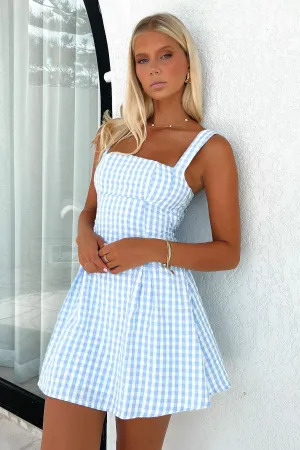 Bransley Dress - Blue/White Shift Style