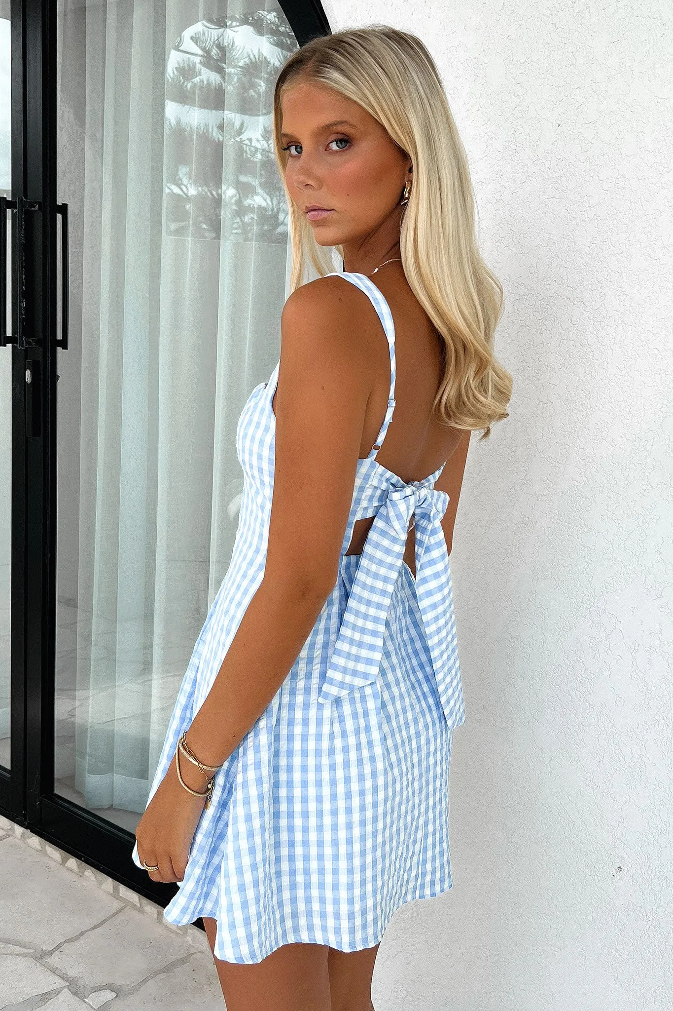 Secure fastening Curvy Love Bransley Dress - Blue/White