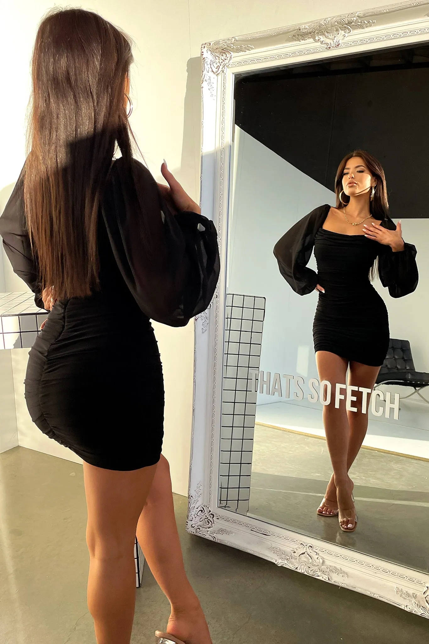 Octavia Dress - Black City Shine Lightweight