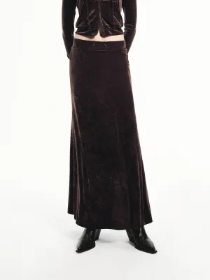 anti static Velvet Drawstring Waist Skirt