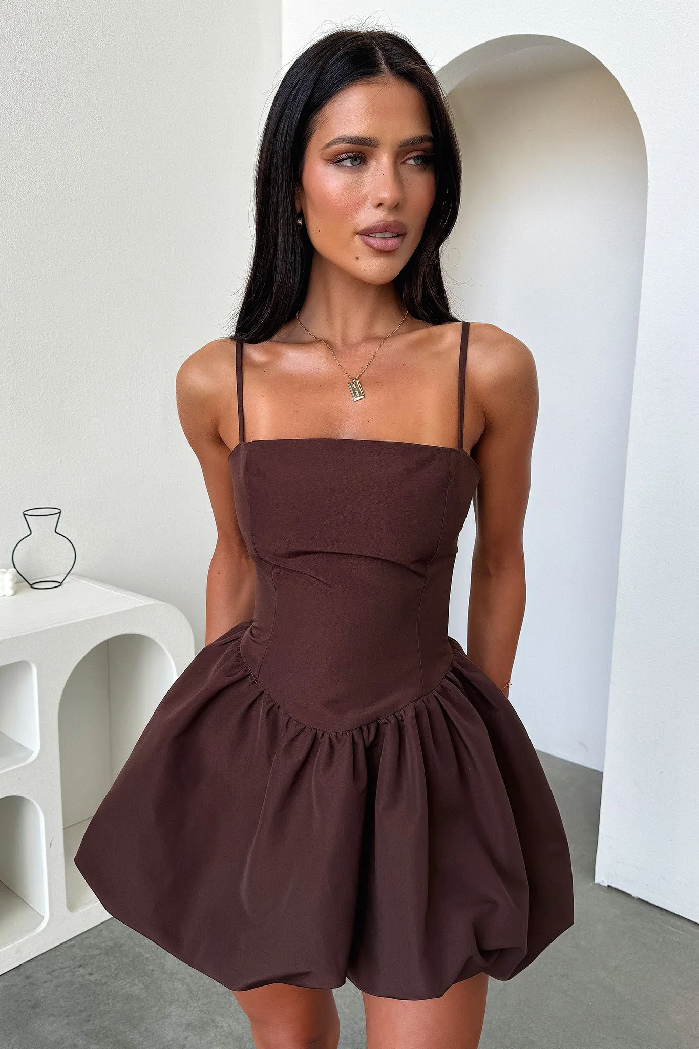 Smart Fit Breathable Lining Albin Dress - Brown