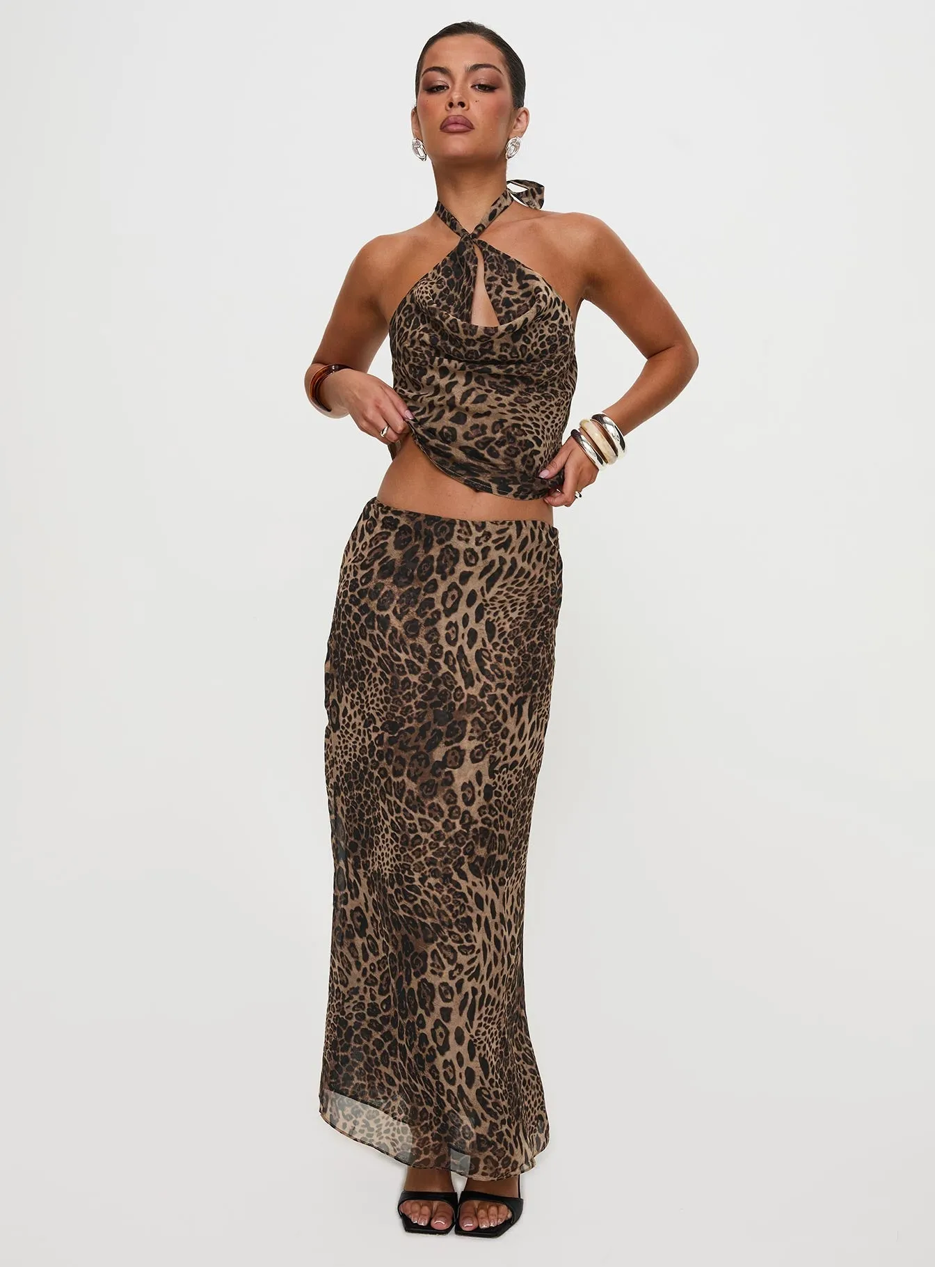 Eleganza Maxi Skirt Leopard Petite Anti Pilling Treatment