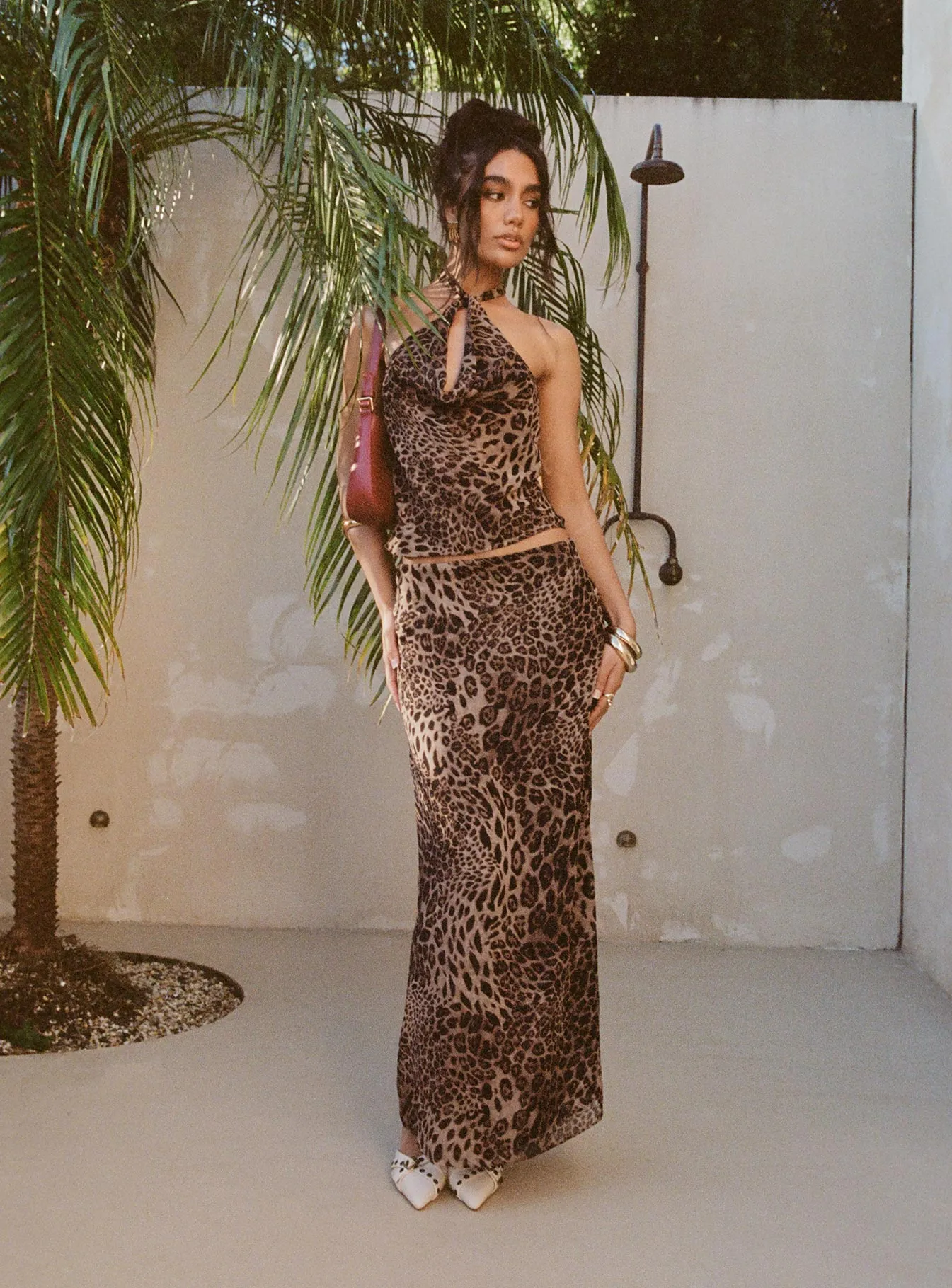 Eleganza Maxi Skirt Leopard Petite Classic Fit