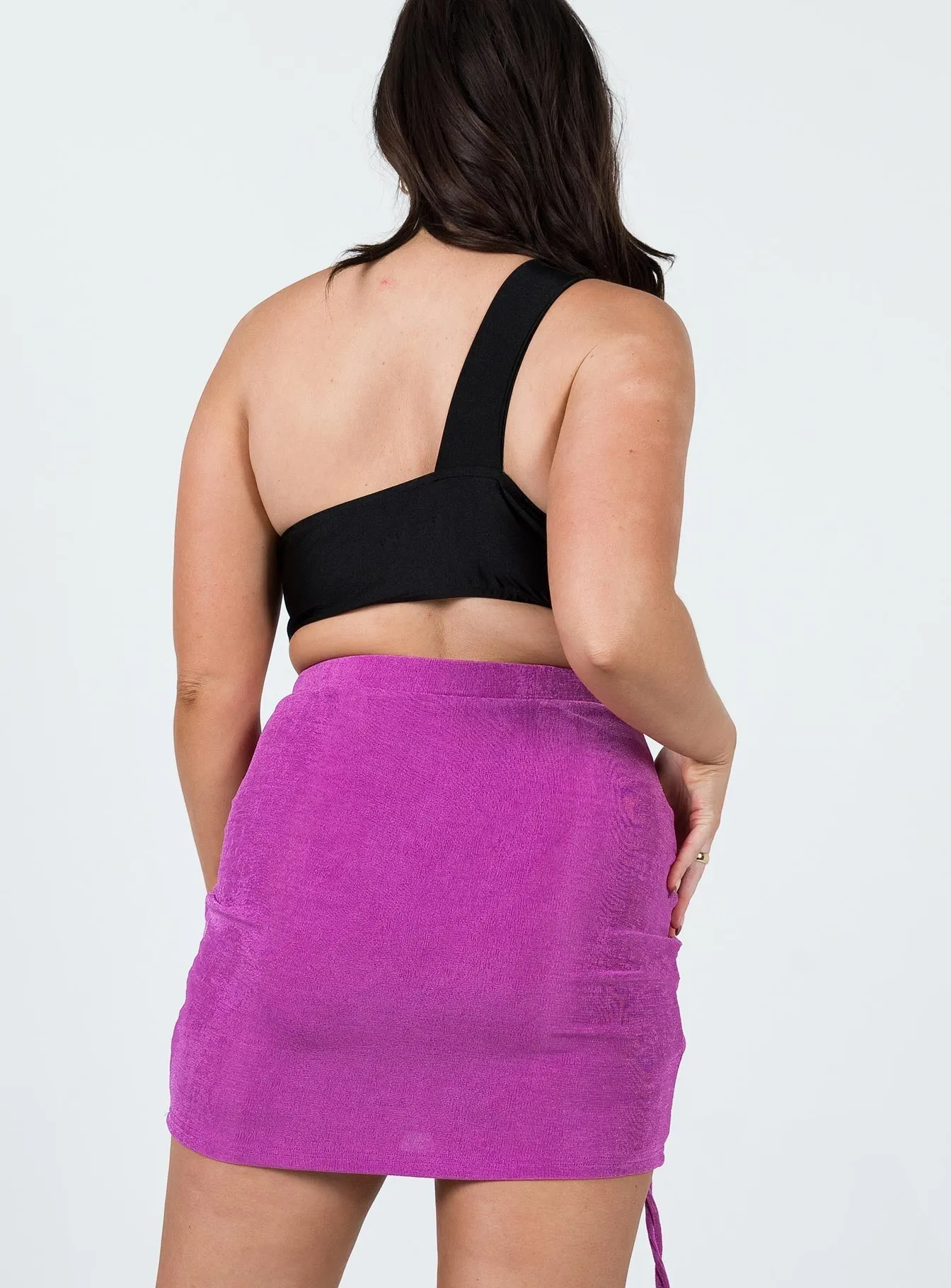 Leg Elongating Neutral palette Lyla Mini Skirt Purple