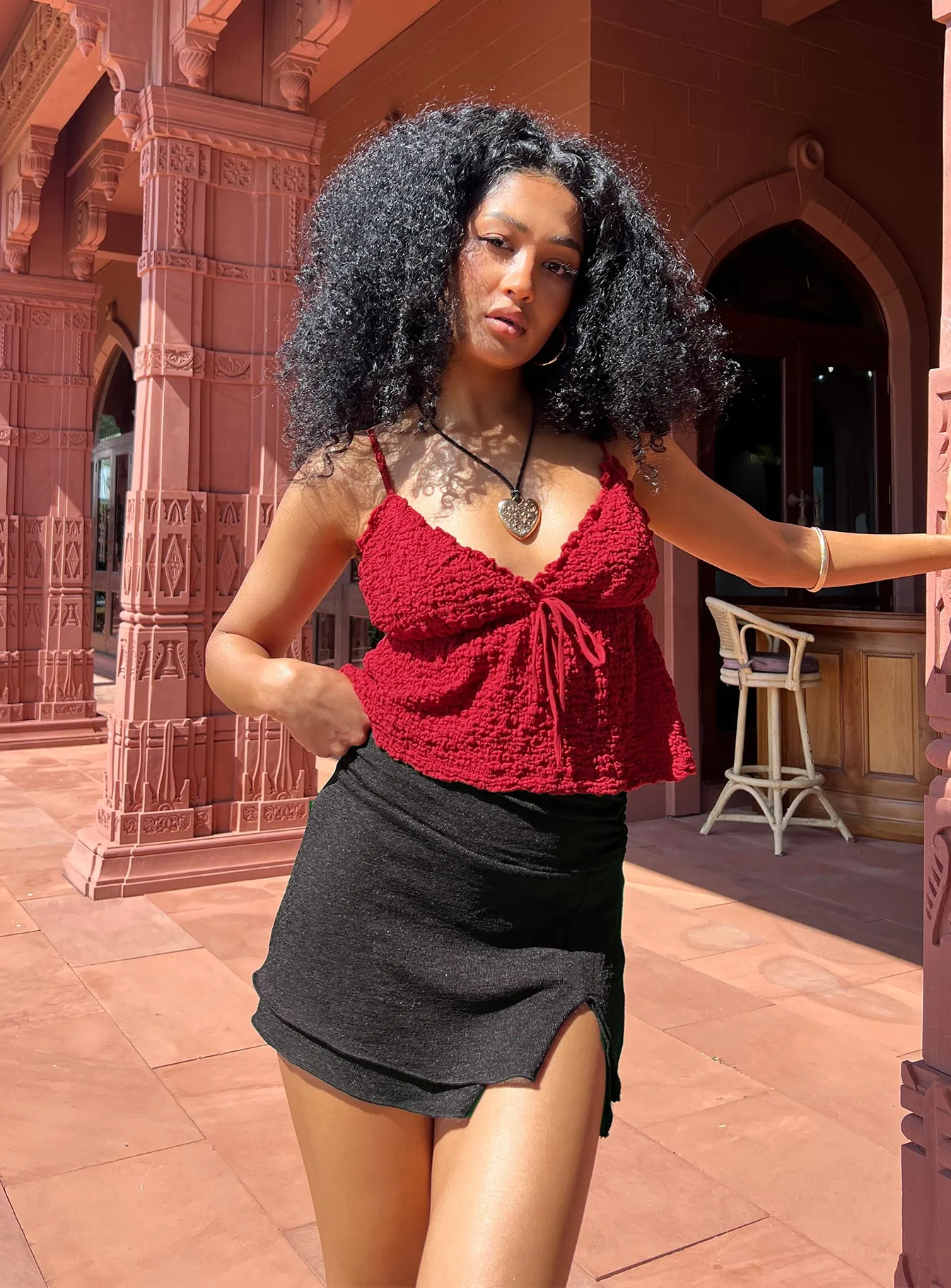 Angel Mini Skirt Black Simple Flow Comfort Fit