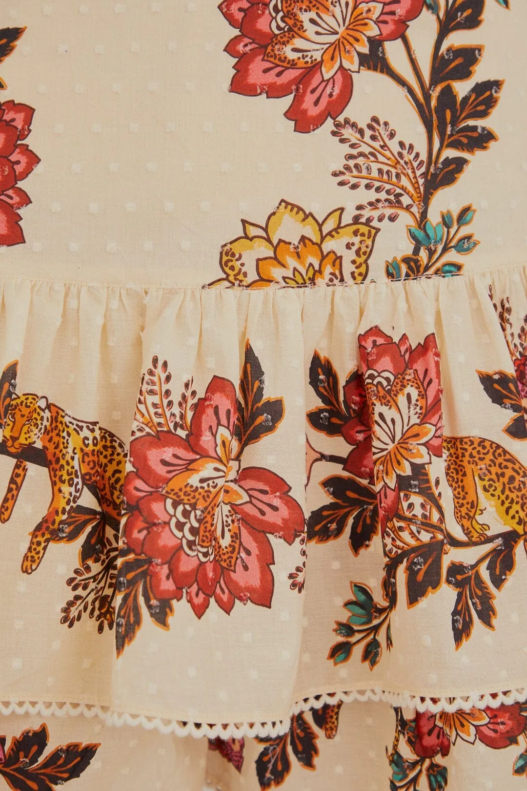 Sand Leopard Flowers Mini Skirt Bold Look
