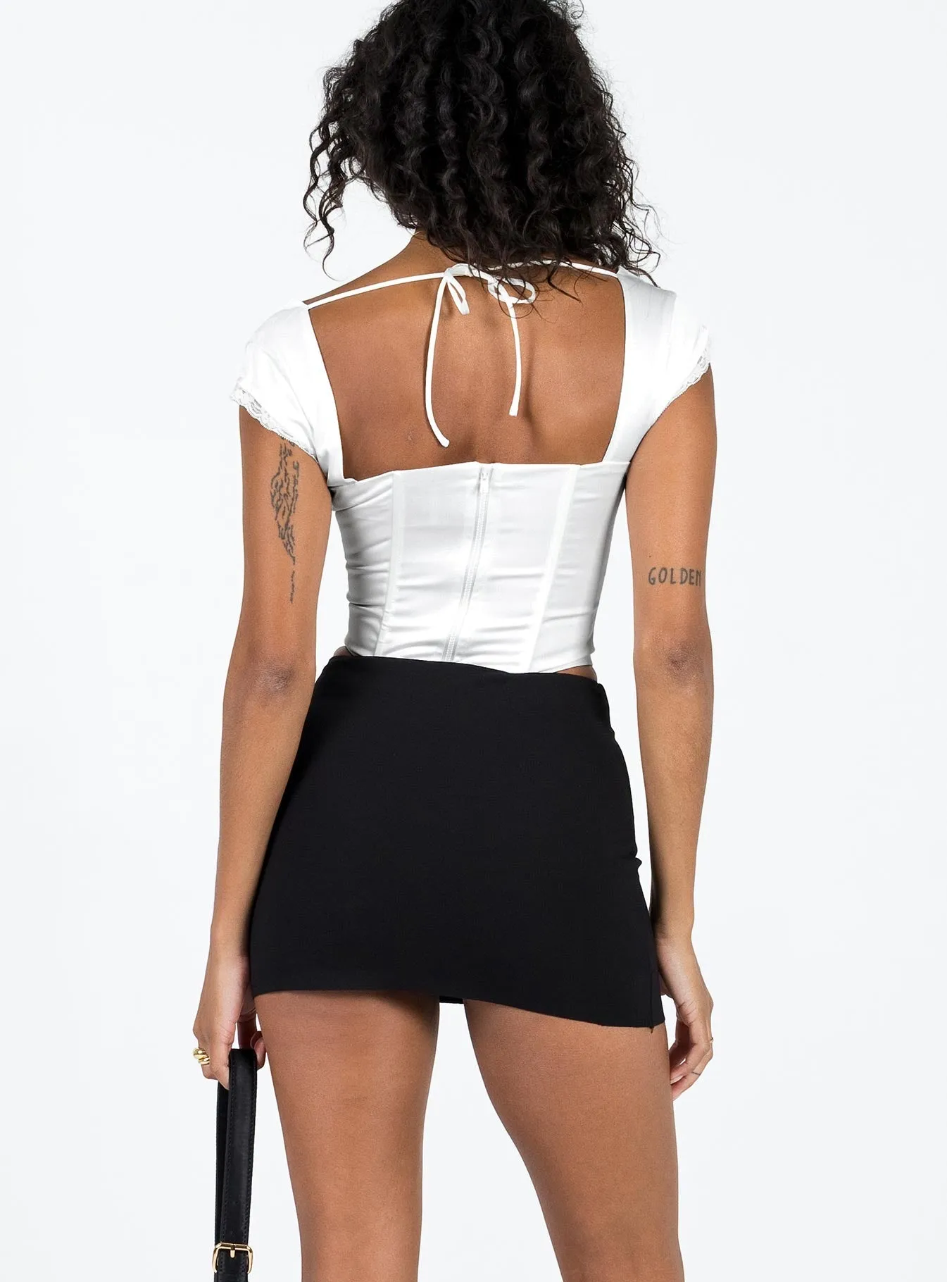 Key Feature Ventilated Panels Karley Low Waist Mini Skirt Black