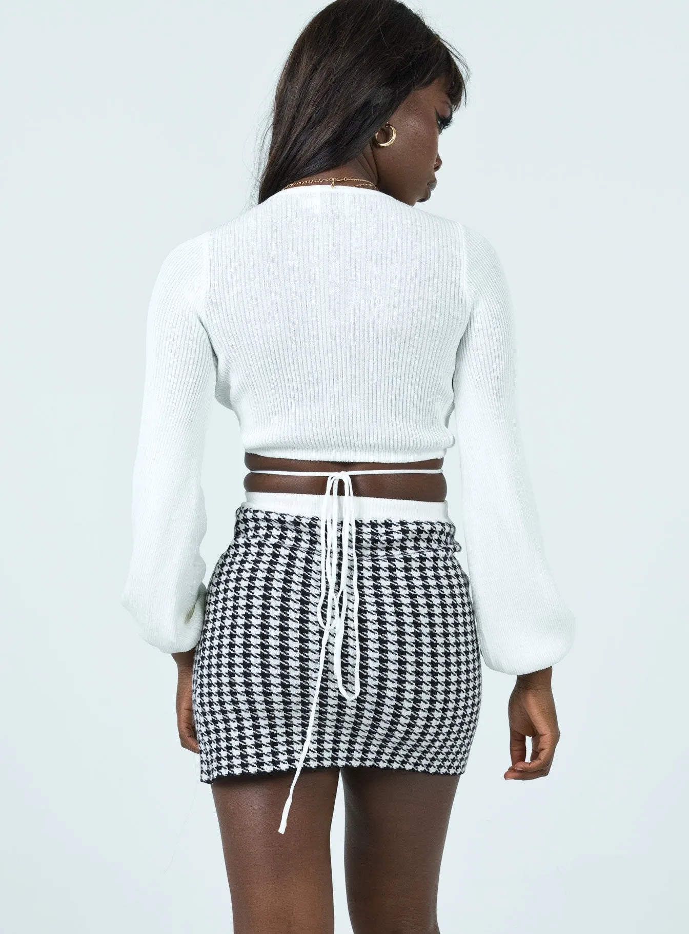 Carla Knit Mini Skirt Black Hand Stitched Quiet Style