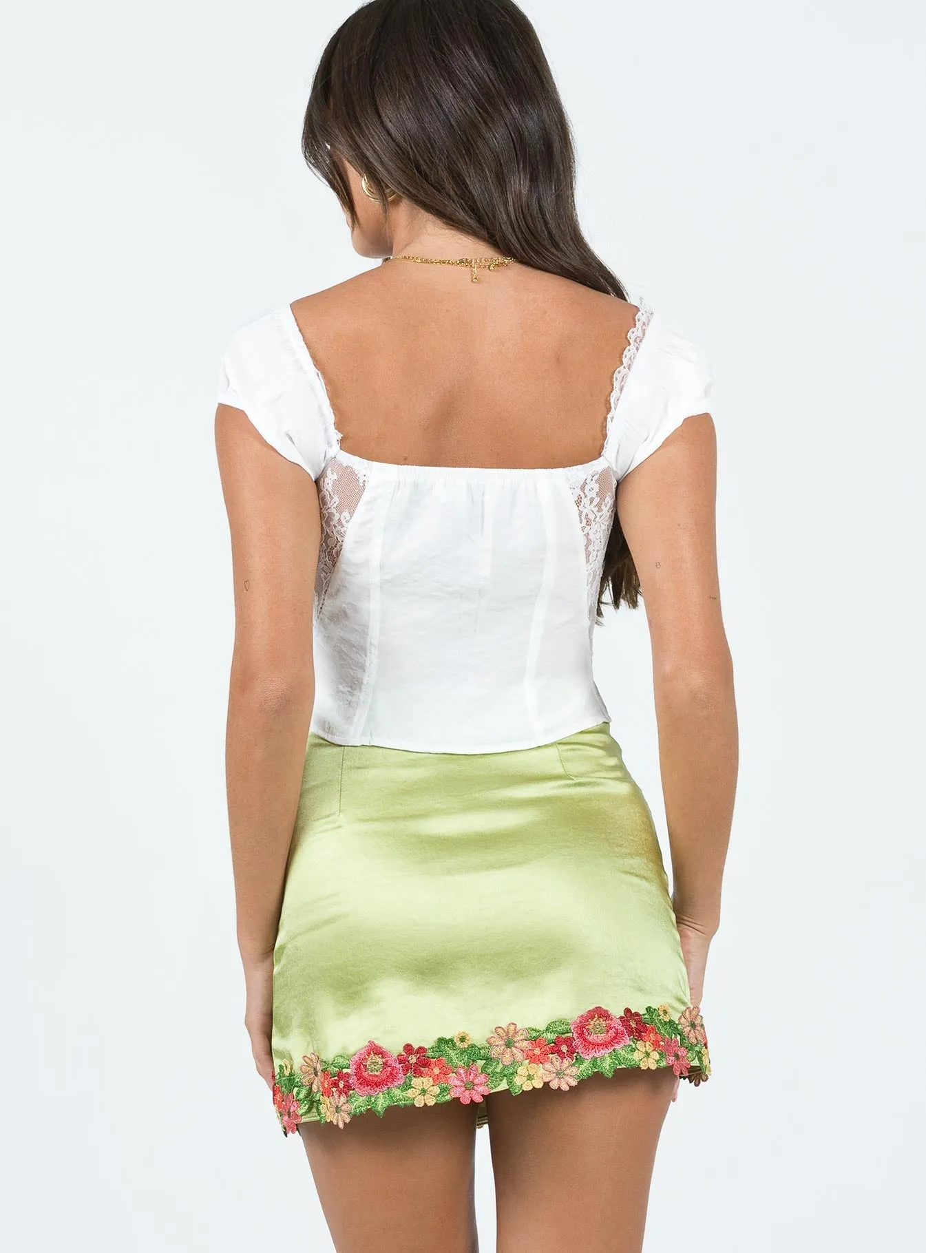 Photography Session Texture Shot Kenzie Mini Skirt Green
