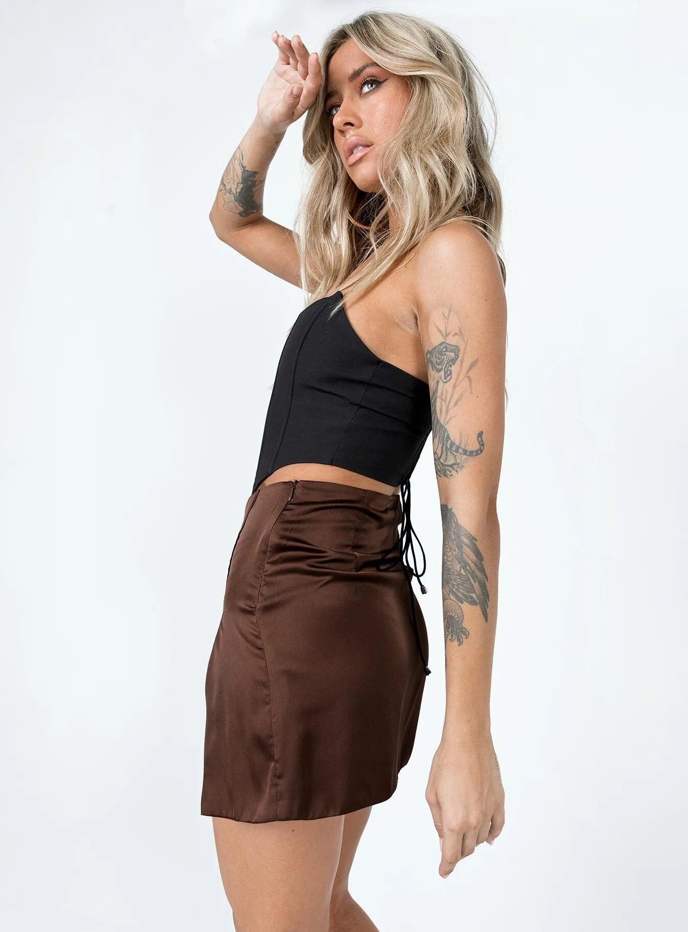 The Smith Mini Skirt Brown Refined Sophistication