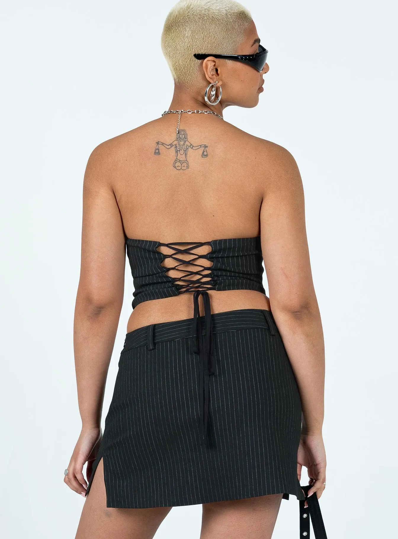 Prepped To Prime Skirt Black Pinstripe Low Rise Season To Season