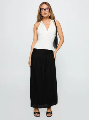 Striped Design Human Nurture Maxi Skirt Black