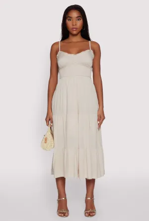 Simple Comfort Iris Smocked Empire Waist Tiered Dress