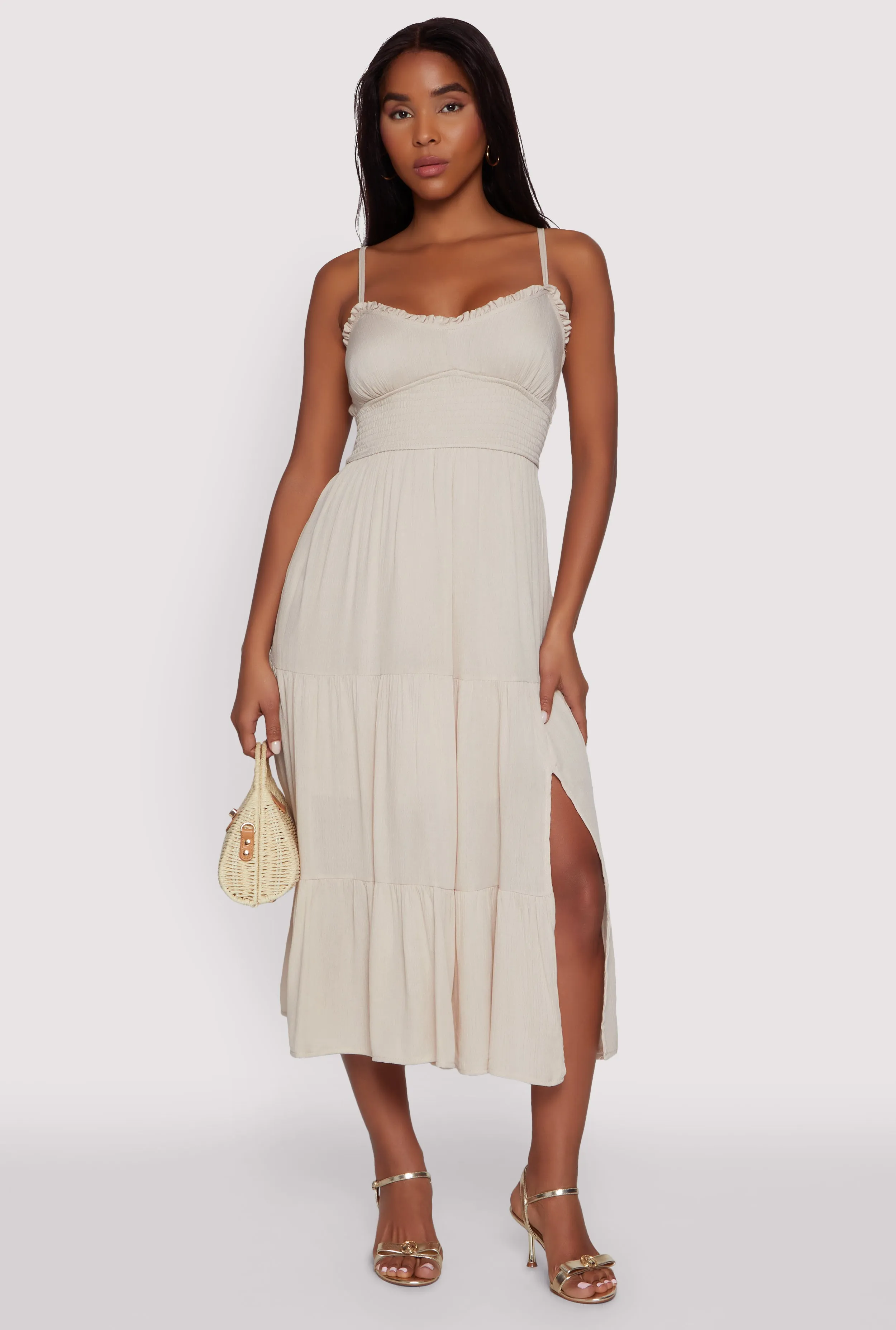 Poetic Mood Iris Smocked Empire Waist Tiered Dress
