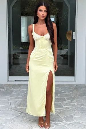 Market Lane Sorrento Satin Maxi Dress - Yellow