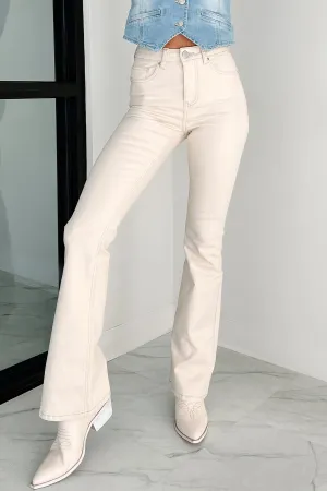 Basic Wardrobe Minka High Rise Flare Indigo Reign Jeans (Khaki)