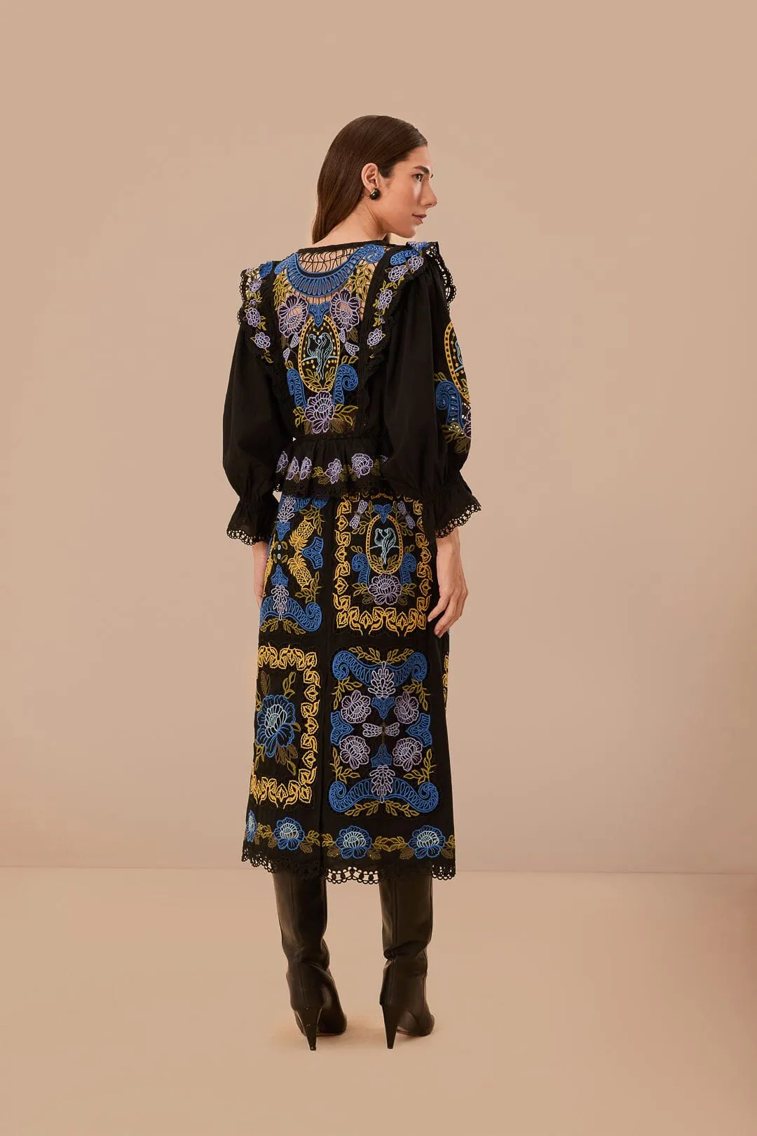 Collector??s Item Black Richelieu Midi Skirt
