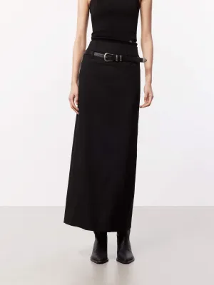 High Waist Tailored Slit Skirt Cozy Vibe Sleek Detail