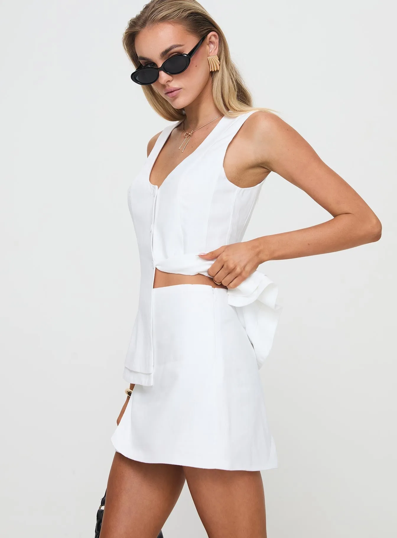 Summer Outfit All Season Wear Springview Mini Skirt White
