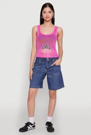 RapidCharging Compatibility Brooklyn Graphic Fishnet Tank Top