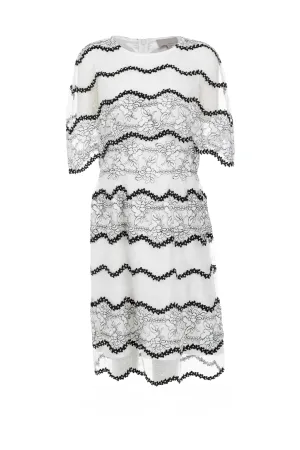 Floral Embroidered Beaded Cape Dress Utility Mode