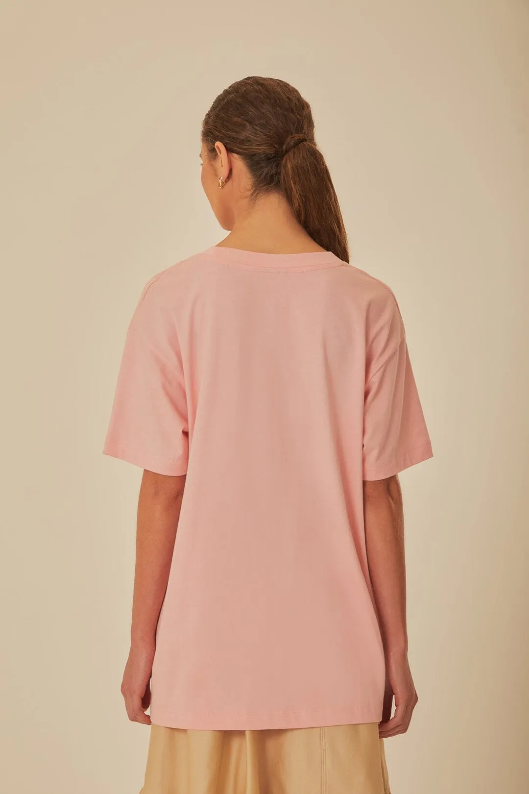 Pink Come To Rio Organic Cotton Relaxed T-Shirt Strong Glow