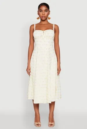 Floral Print Smocked Bustier Midi Dress Resort Stay