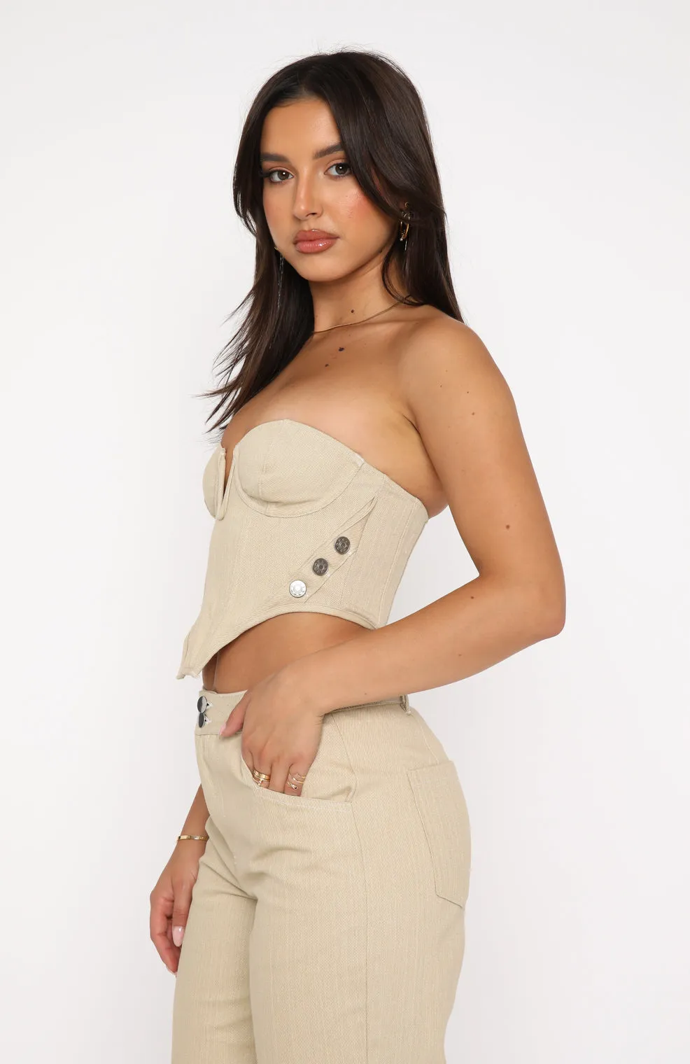 Ergonomic Pattern Design TaglessNecklineComfort Change My Mind Bustier Oatmeal