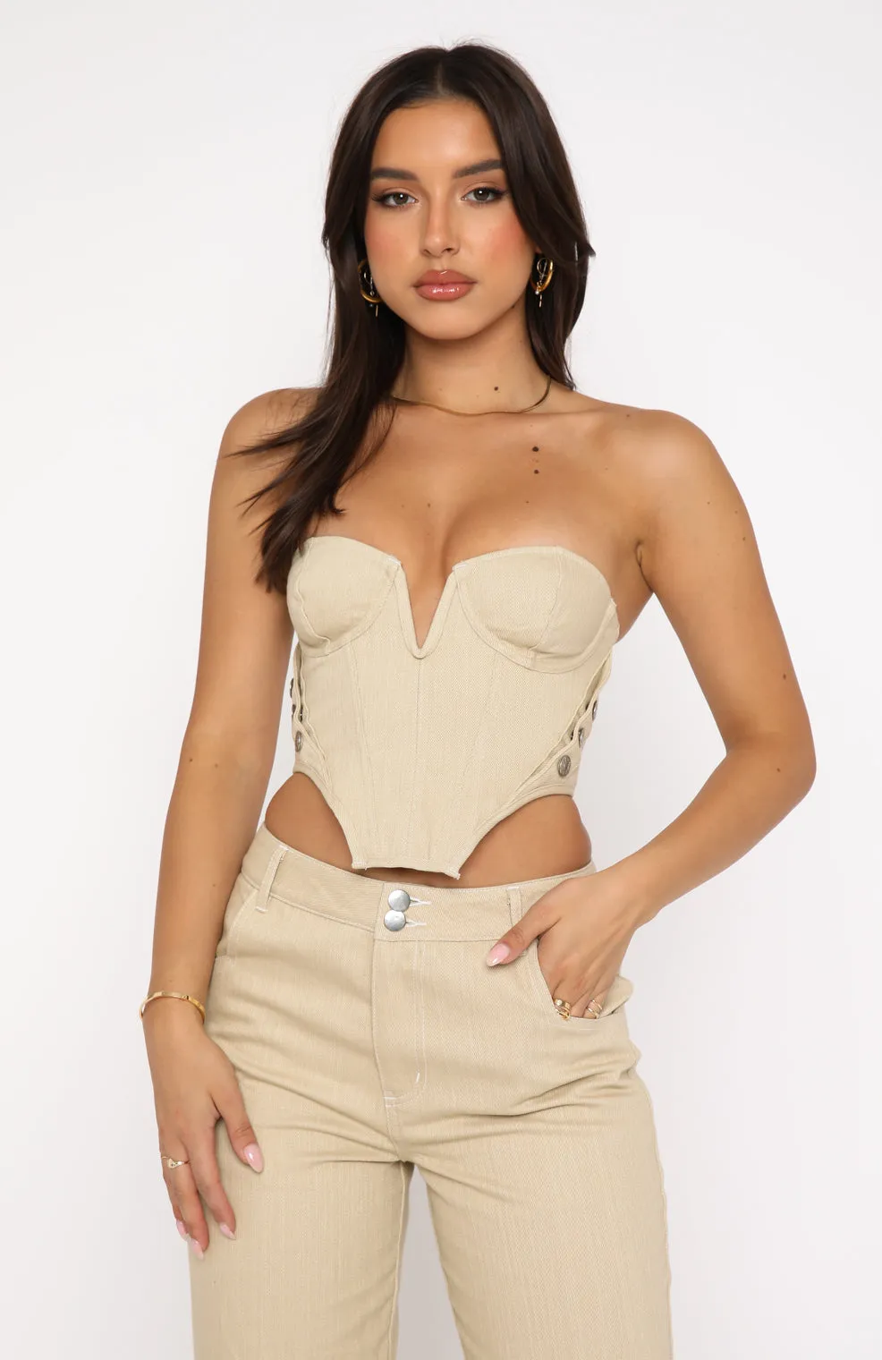 Fleece Pullover Change My Mind Bustier Oatmeal