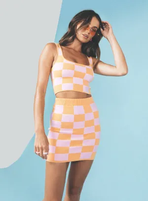 Versatile Fit Classic Touch Task the Risk Mini Skirt Pink / Orange