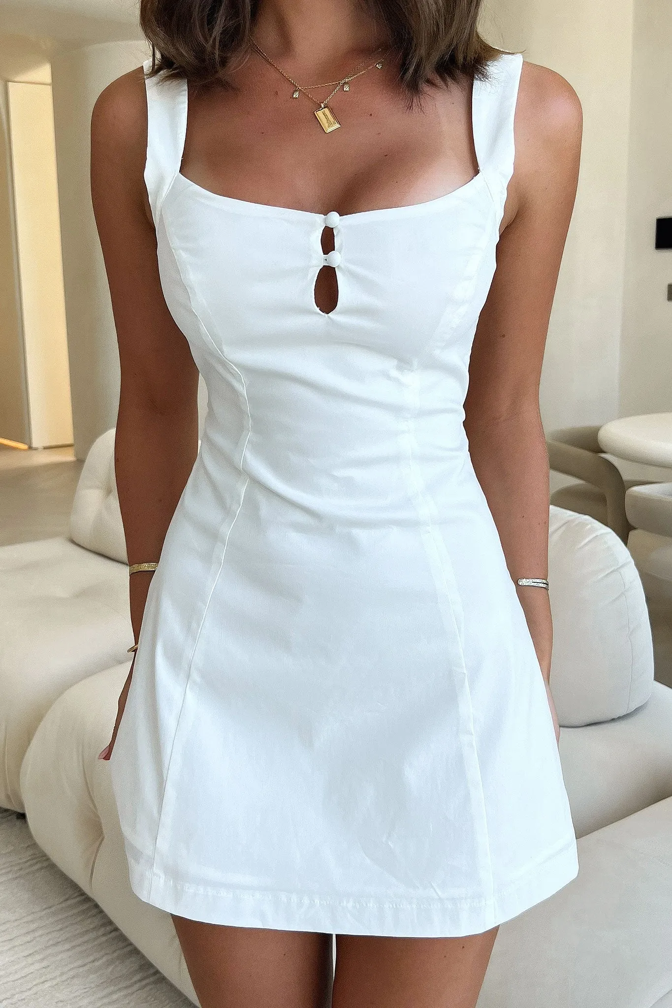 Vibrant Fashion Look Hot Glow Arabella Mini Dress - White