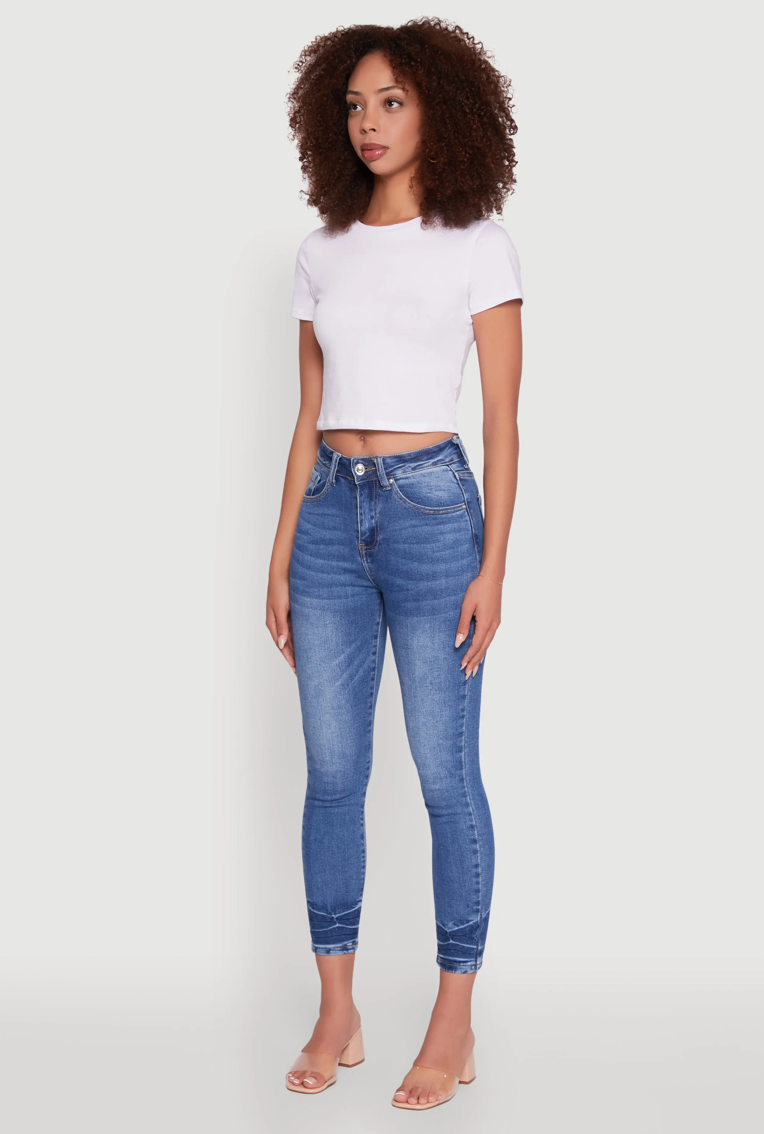 Lifestyle Outfit WAX Crinkle Hem Whiskered Skinny Jeans
