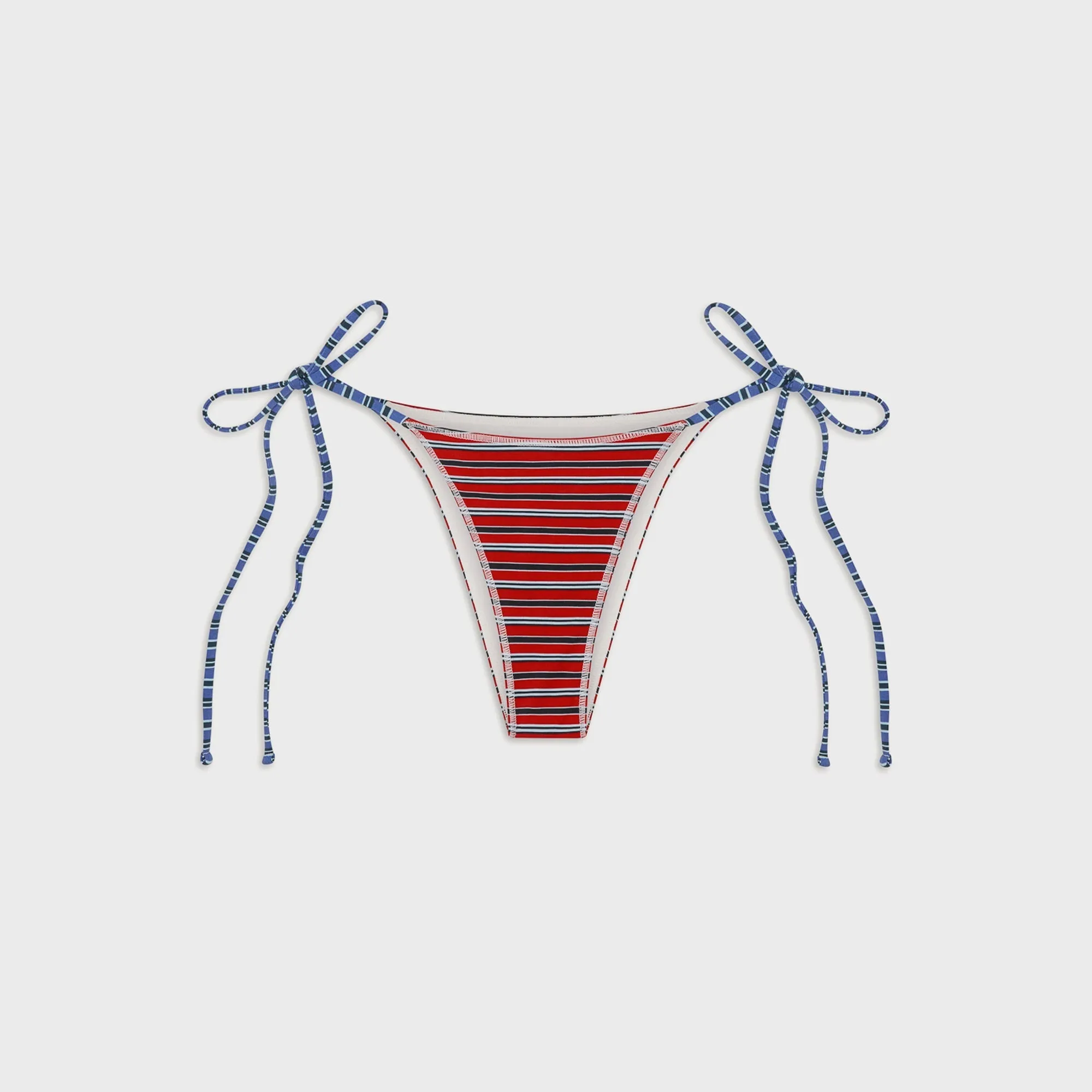 Breathable fabric Frankies Bikinis Mackenzie Cotton Bottom - Red Summer Stripe