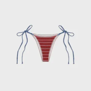 Multi Hook Closure Frankies Bikinis Mackenzie Cotton Bottom - Red Summer Stripe