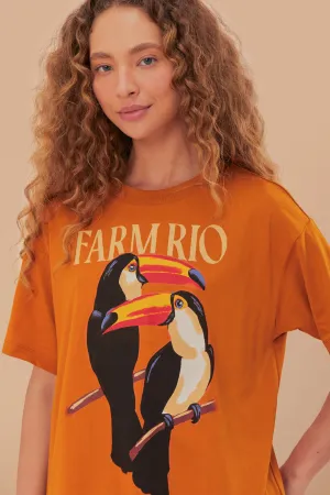 Smile Ease Brown Farm Rio Toucan Organic Cotton Relaxed T-Shirt