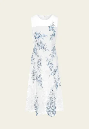 Club Mode Lace and Embroidery Sleeveless Dress