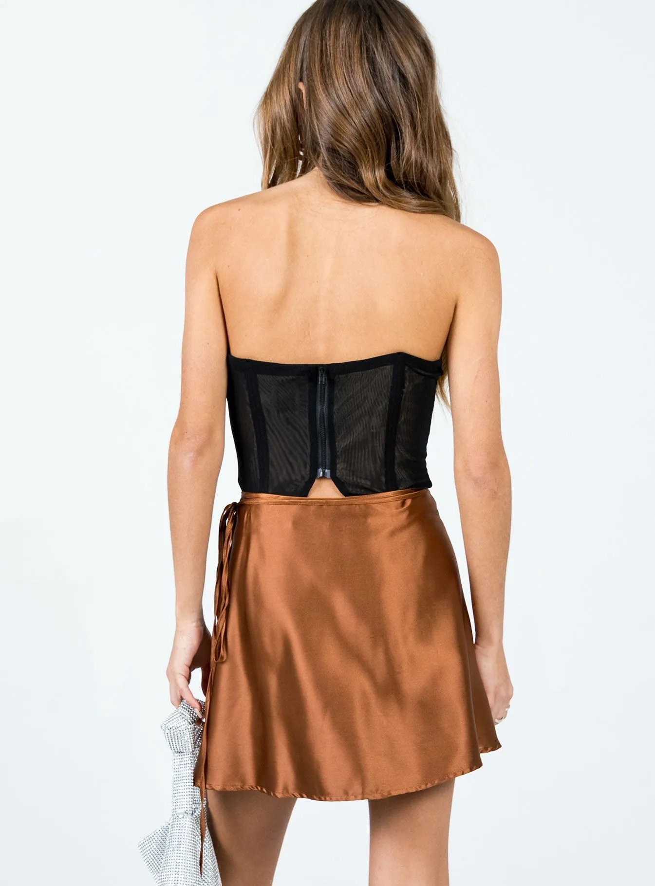 Skylar Mini Skirt Brown Timeless Outfit