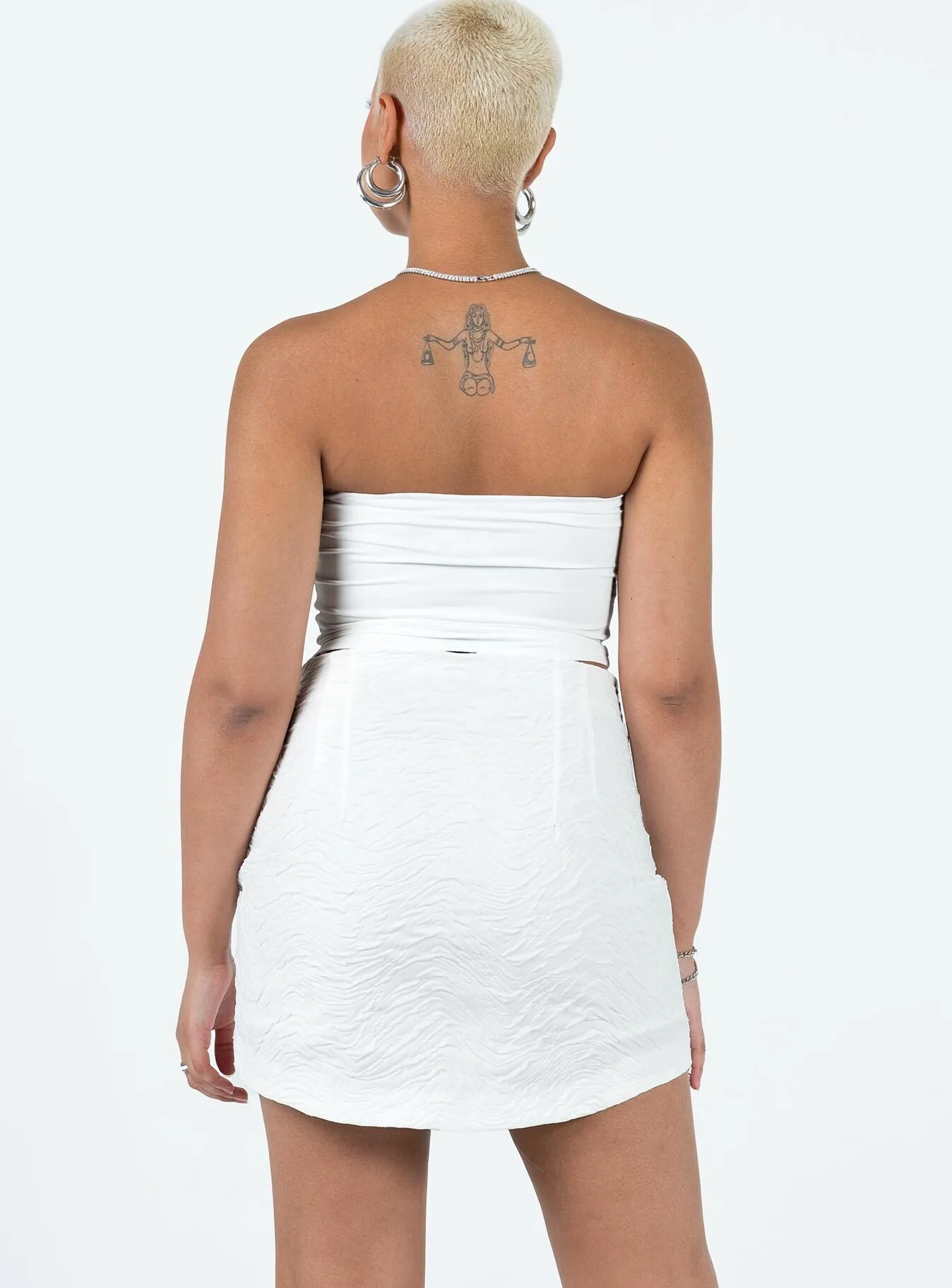 Razan Mini Skirt White Light Touch