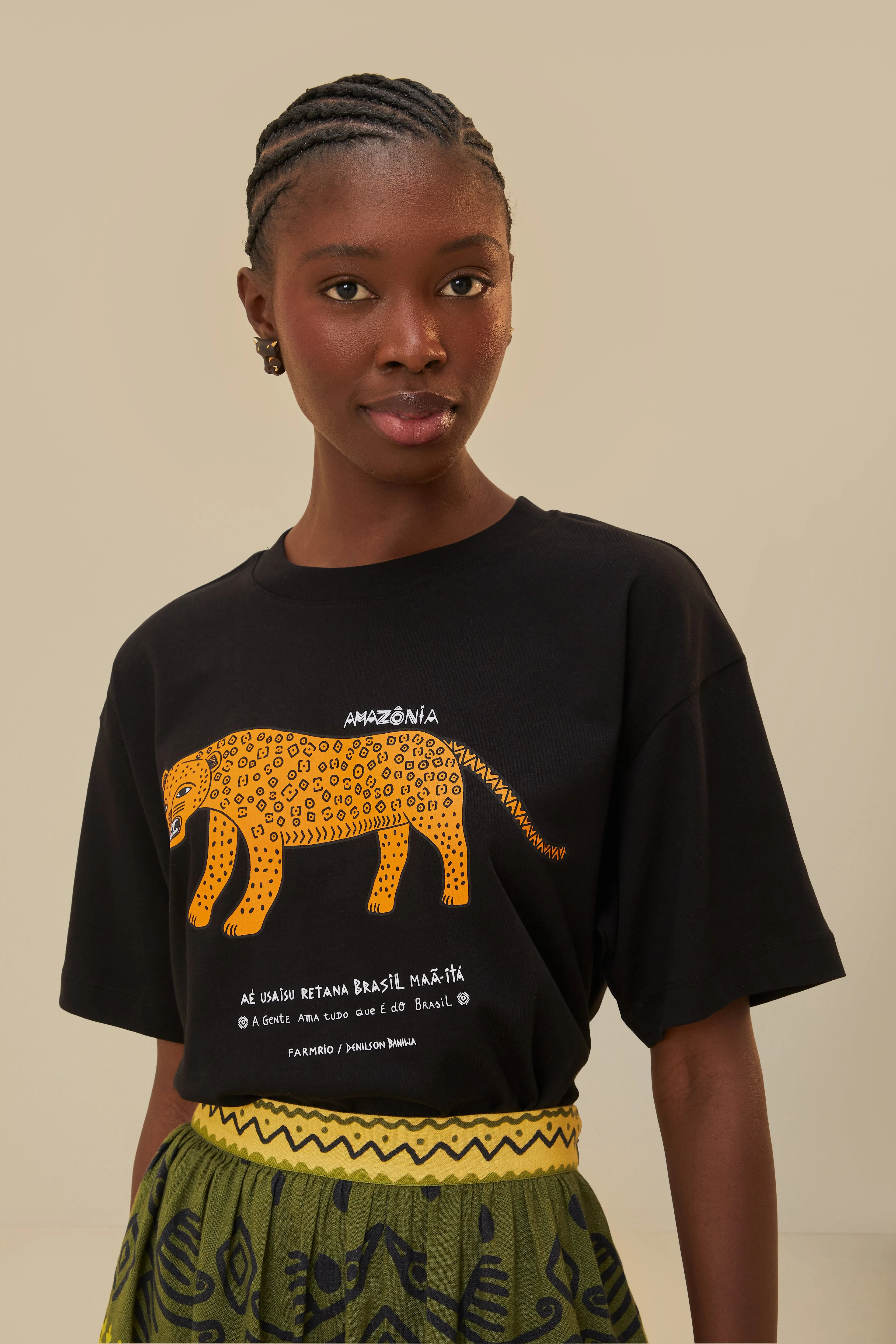Black Amazonia Organic Cotton Relaxed T-Shirt Love Core