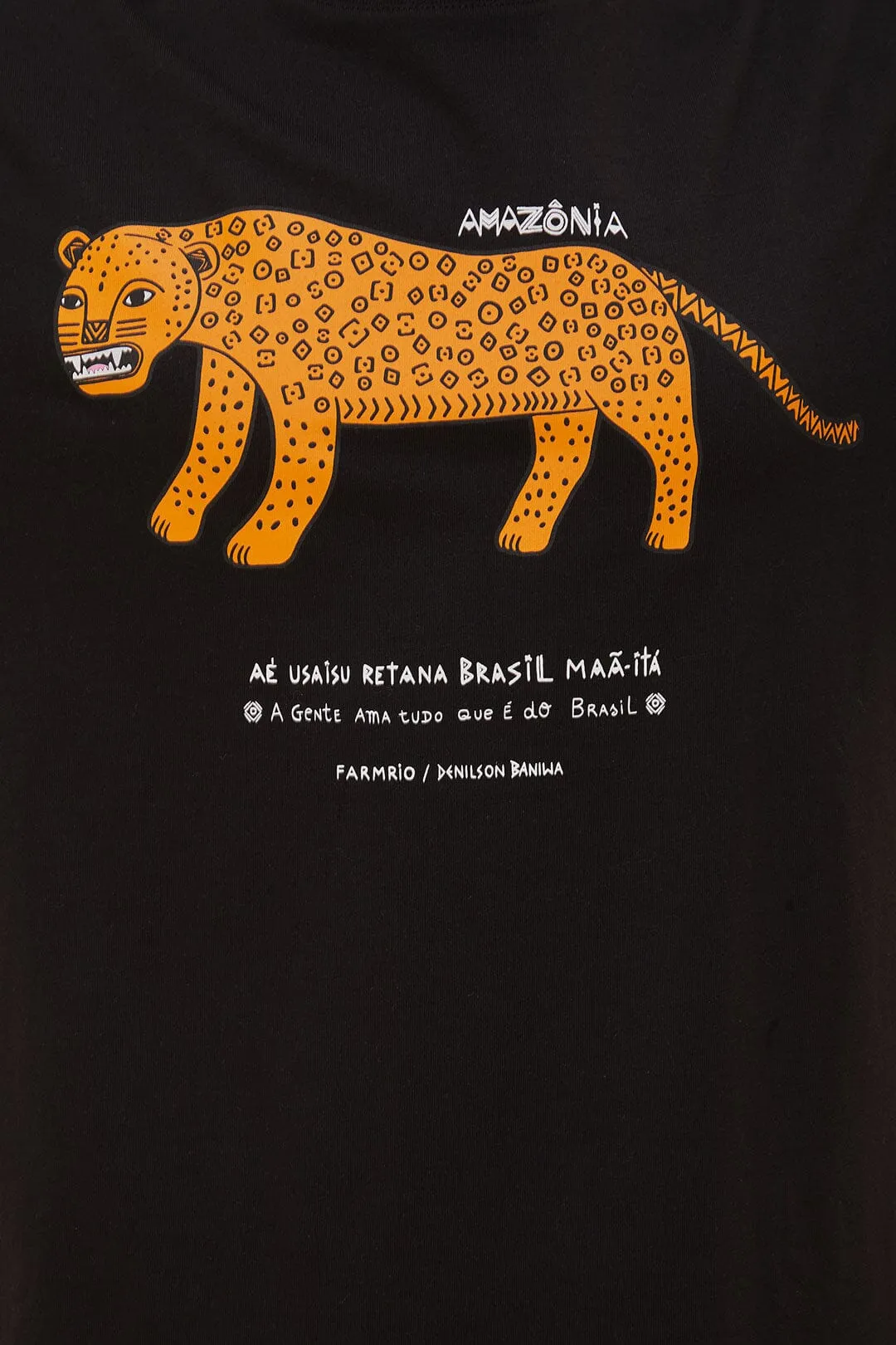 Black Amazonia Organic Cotton Relaxed T-Shirt Scandi Clean Peace Flow