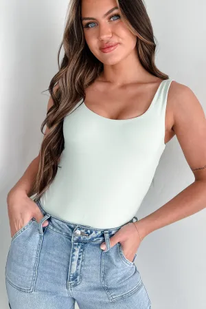 New Hobbies Scoop Neck Tank Bodysuit (Sprout Green) Resort Date Casual Traveler