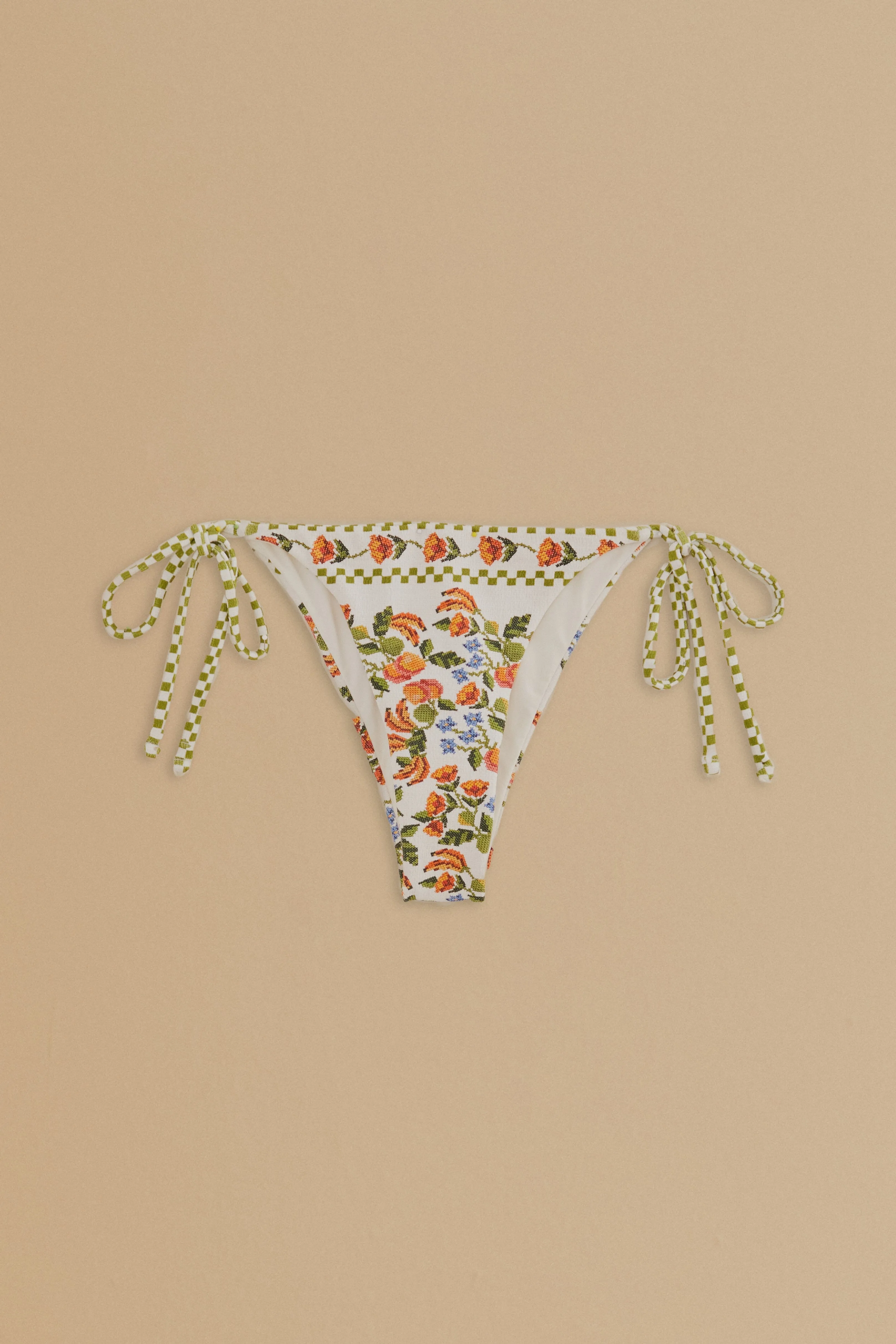 MultiDirectionalFlex White Banana Vitamin Side Tie Bikini Bottom