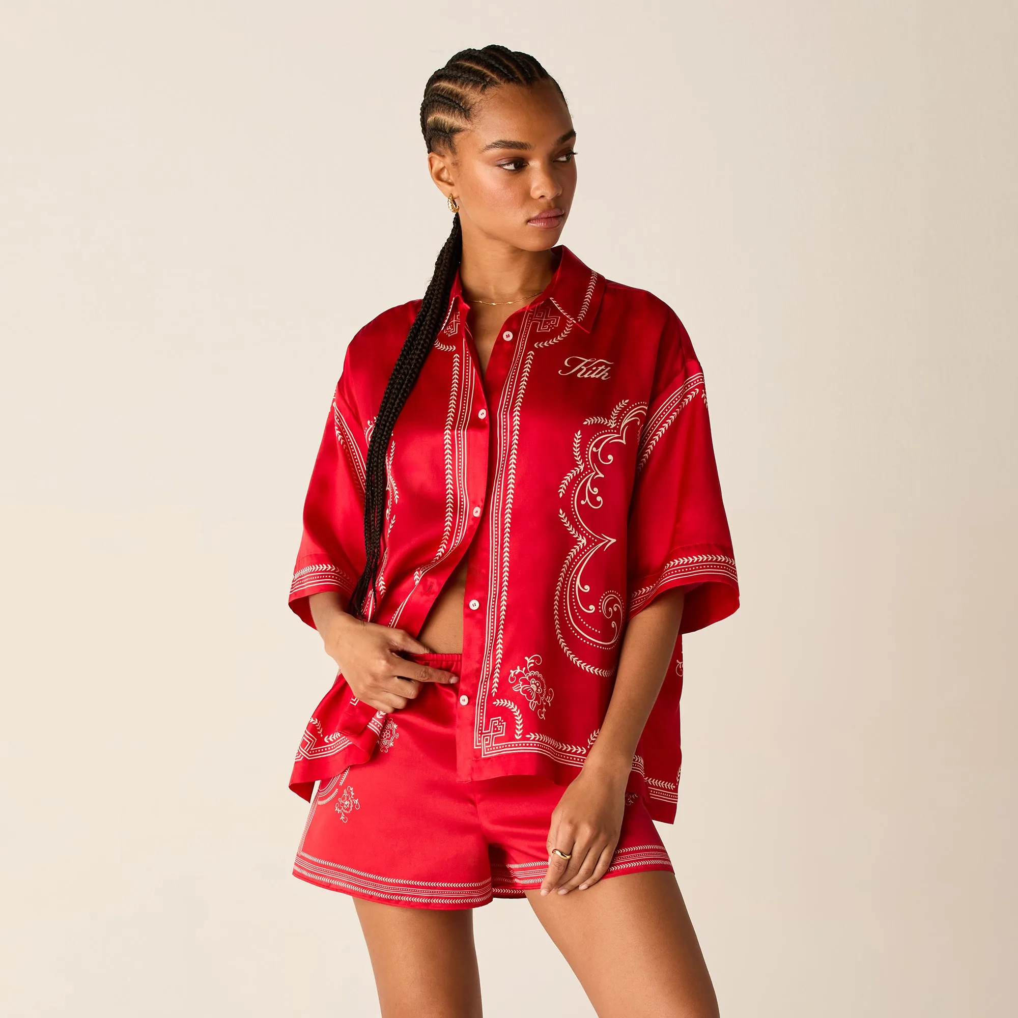Kith Women Thea Medallion Short - Fame Eco Friendly Fabric Ripstop Material