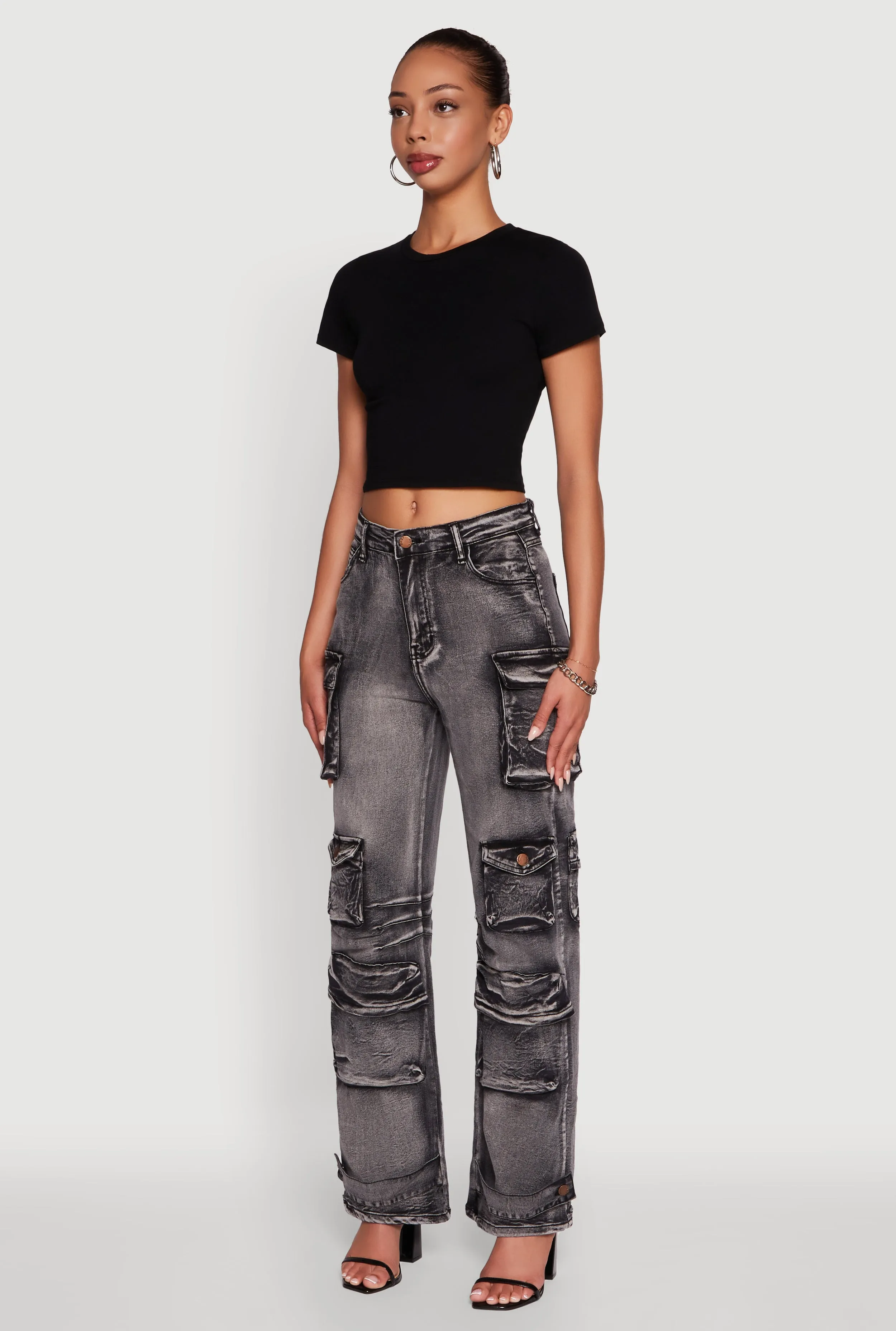Daisy Mineral Wash Straight Leg Utility Jeans Stretch Road Trip Brunch Outfit