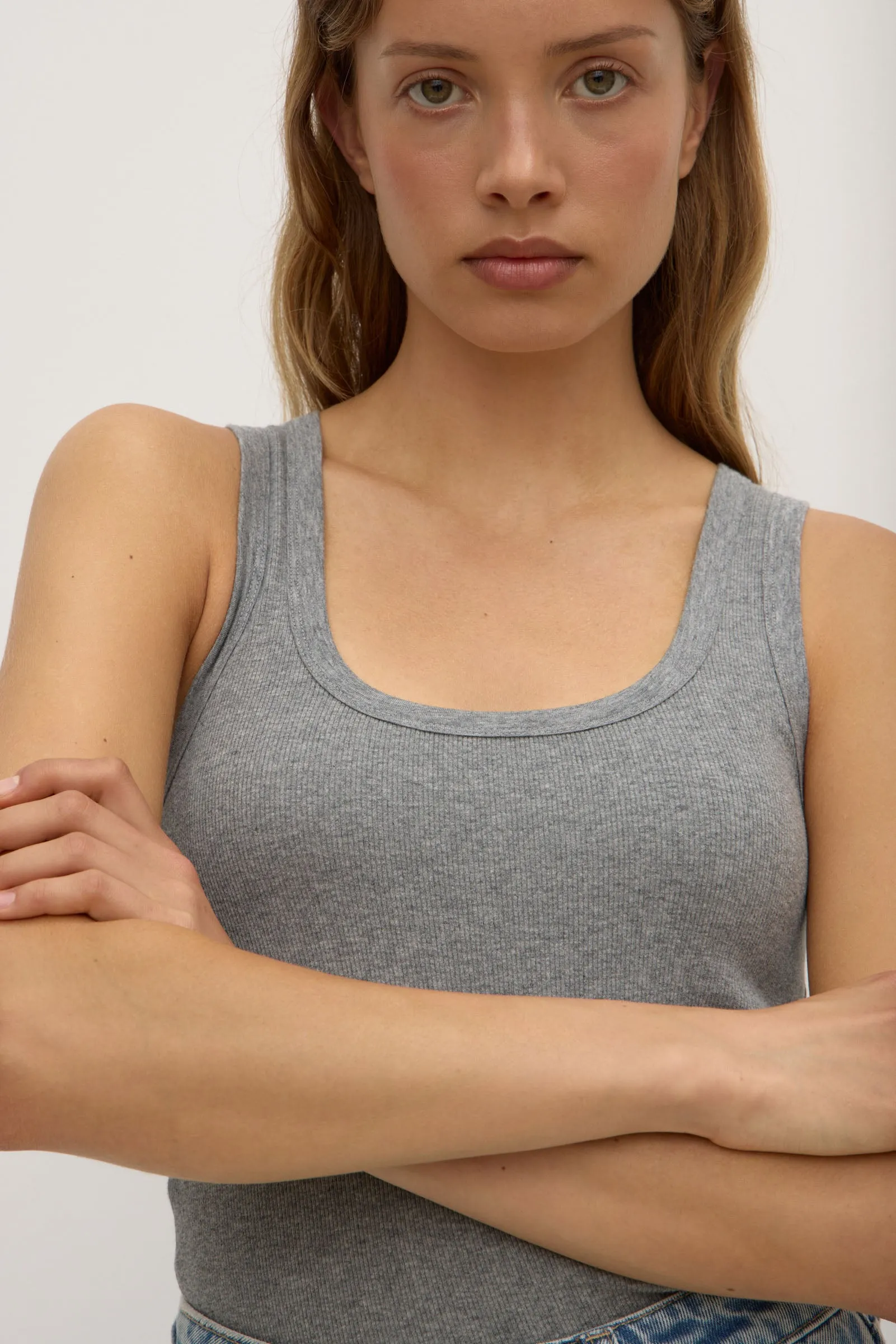StretchPaneling Handmade Glow Robyn Scoop Neck Rib Tank